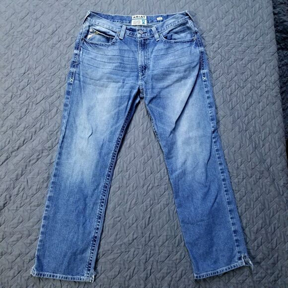 ARIAT M2 Jeans Mens 36X32 Blue Relaxed Boot Cut Medium Wash American Denim